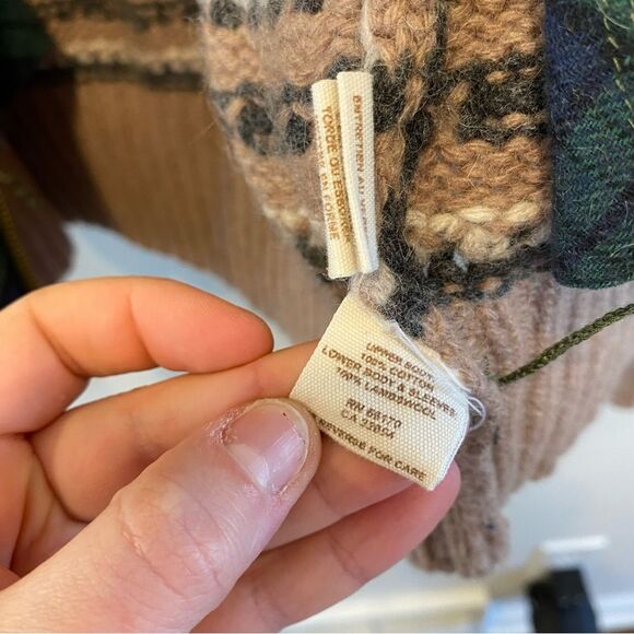 We The Free Lambswool & Cotton Fair Isle Zip Up Sweater Jacket size small - Picture 9 of 14